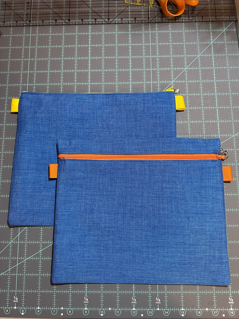 Blue Zipper Close Pouches